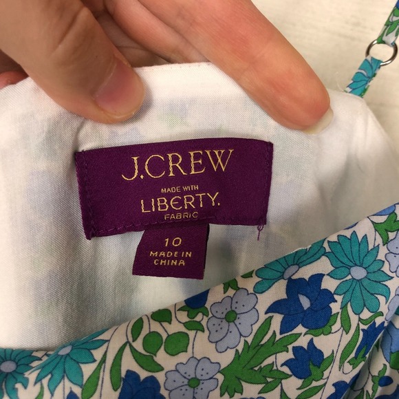 J. Crew x Liberty London A-line Midi Dress in Liberty Daisy Fabric Size 10 Blue - Picture 10 of 16